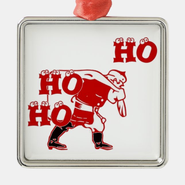 Strong Santa Ho Ho Ho Collection Metal Ornament (Front)