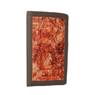 Strong scratches and spotted coral on relief trifold wallet