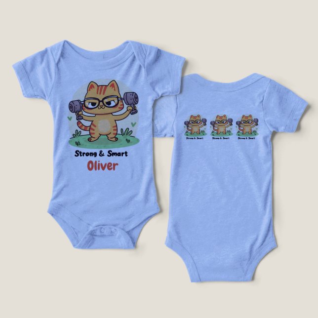 Strong Smart Cat Infant T-shirt (Design Front & Back)