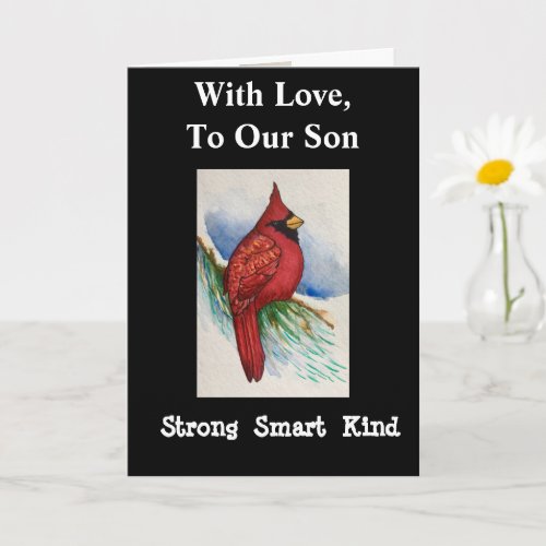 Strong Smart Kind Son Birthday Cardinal Card