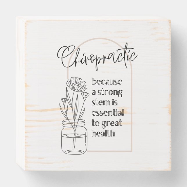 Strong Stem, Chiropractic  Wooden Box Sign (Front Horizontal)