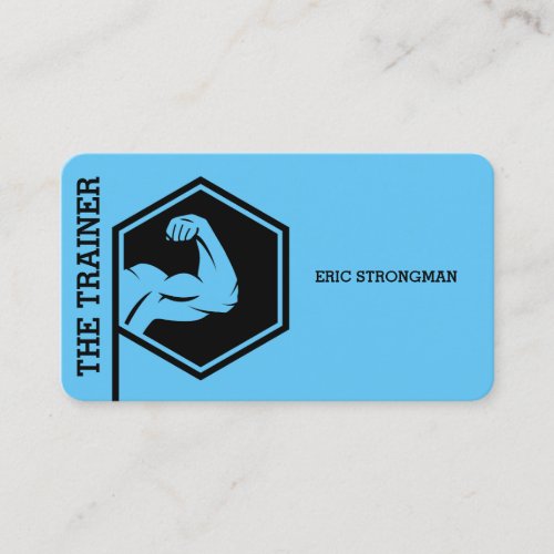 Strong style fitness inspiration blue business card