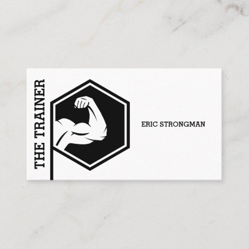 Strong style fitness inspiration white business card