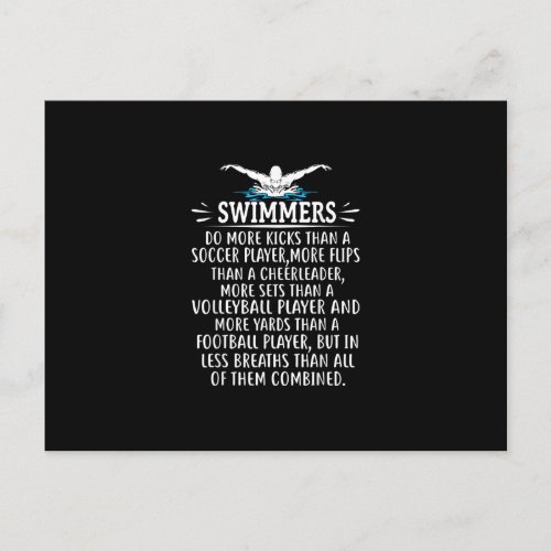 Strong Swimmer Swim Swimming Gifts For Men Women Announcement Postcard