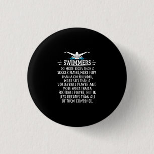 Strong Swimmer Swim Swimming Gifts For Men Women Button