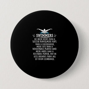Strong Swimmer Swim Swimming Gifts For Men Women Button