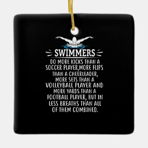 Strong Swimmer Swim Swimming Gifts For Men Women Ceramic Ornament
