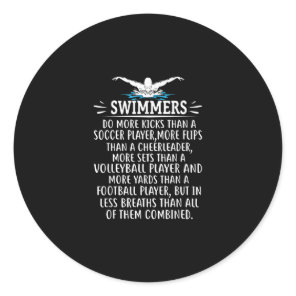 Strong Swimmer Swim Swimming Gifts For Men Women Classic Round Sticker