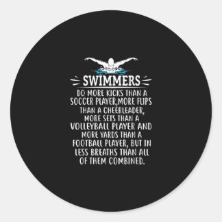 Strong Swimmer Swim Swimming Gifts For Men Women Classic Round Sticker