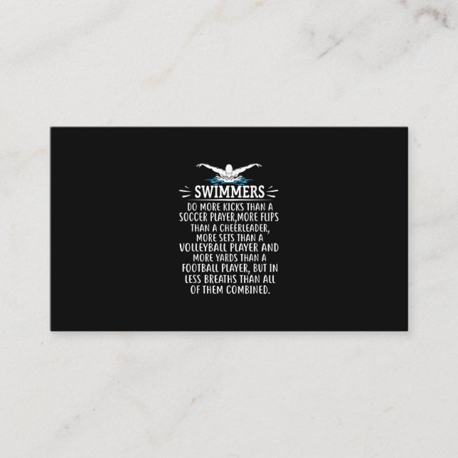 Strong Swimmer Swim Swimming Gifts For Men Women Enclosure Card (Front)