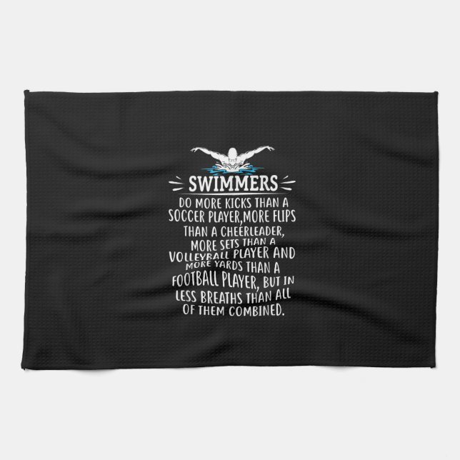 Strong Swimmer Swim Swimming Gifts For Men Women Kitchen Towel (Horizontal)