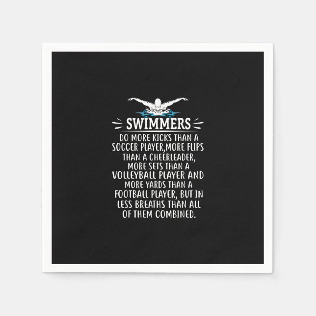 Strong Swimmer Swim Swimming Gifts For Men Women Napkins (Front)