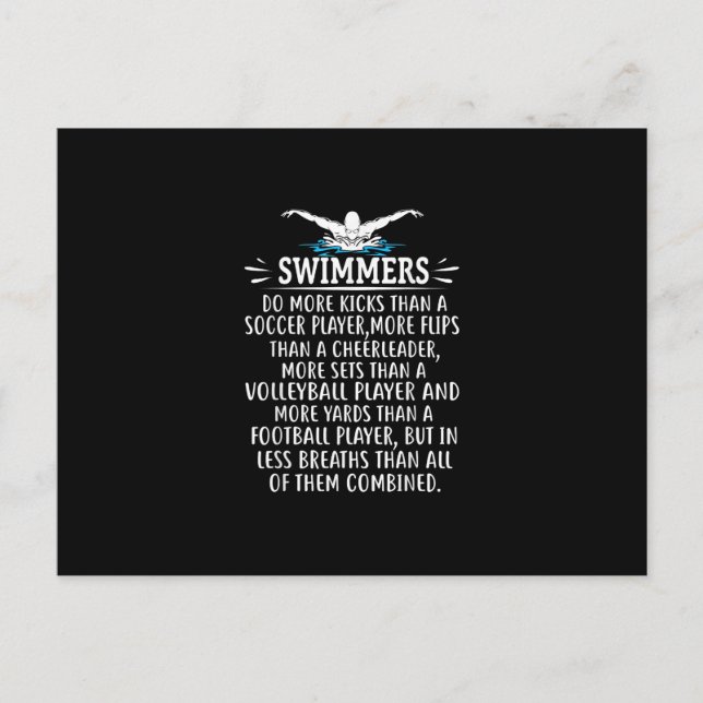 Strong Swimmer Swim Swimming Gifts For Men Women Postcard (Front)