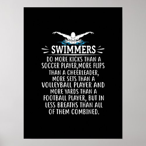 Strong Swimmer Swim Swimming Gifts For Men Women Poster