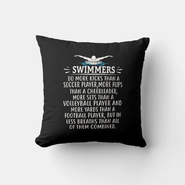 Strong Swimmer Swim Swimming Gifts For Men Women Throw Pillow (Front)