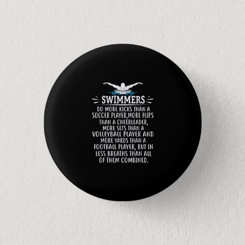 Strong Swimmer Swimming Gifts For Men Women Button