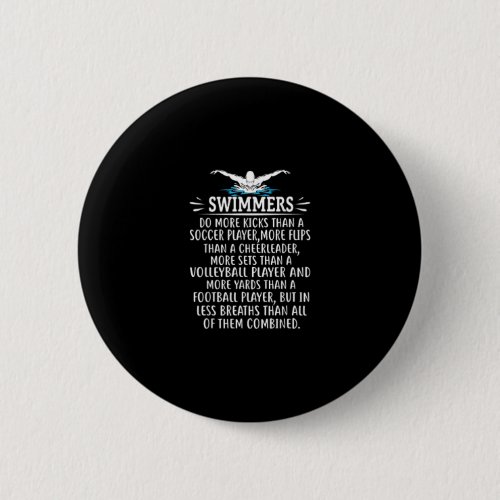 Strong Swimmer Swimming Gifts For Men Women Button