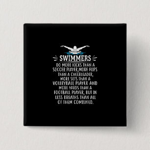 Strong Swimmer Swimming Gifts For Men Women Button