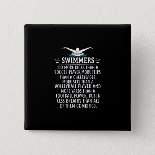Strong Swimmer Swimming Gifts For Men Women Button