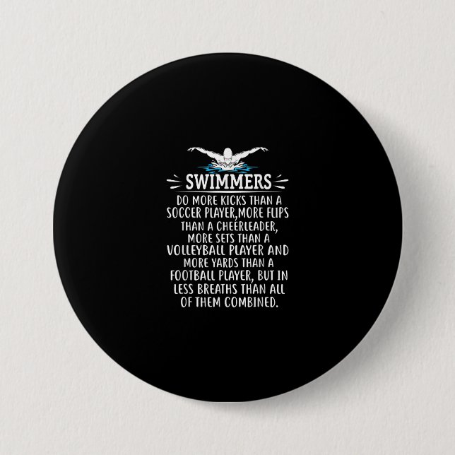Strong Swimmer Swimming Gifts For Men Women Button (Front)