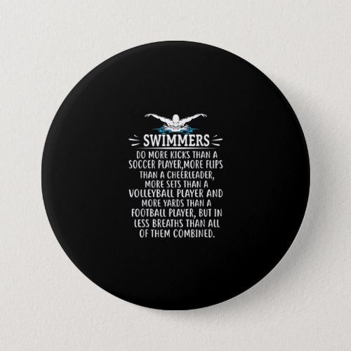 Strong Swimmer Swimming Gifts For Men Women Button