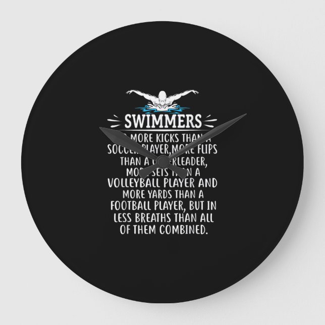 Strong Swimmer Swimming Gifts For Men Women Large Clock (Front)