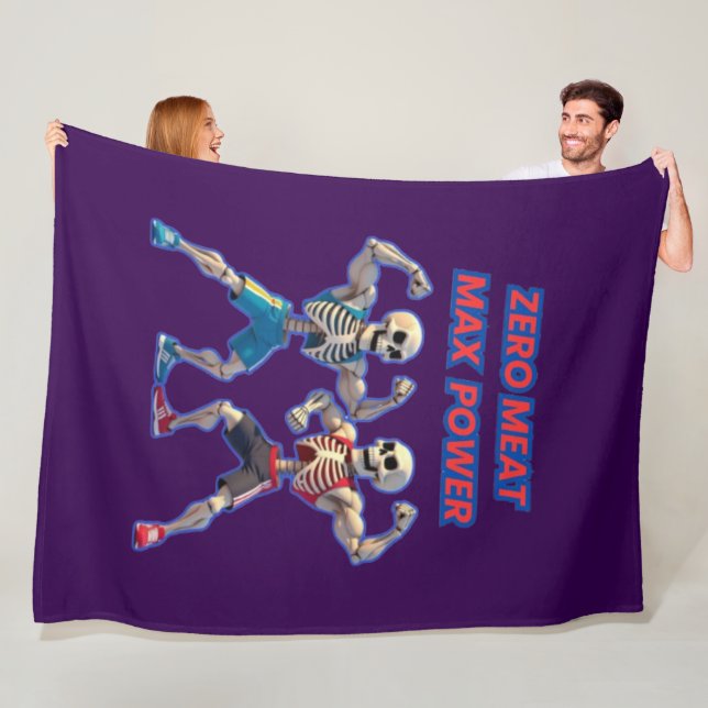 Strong to the Bone – Funny Skeleton Muscle Design Fleece Blanket (In Situ)