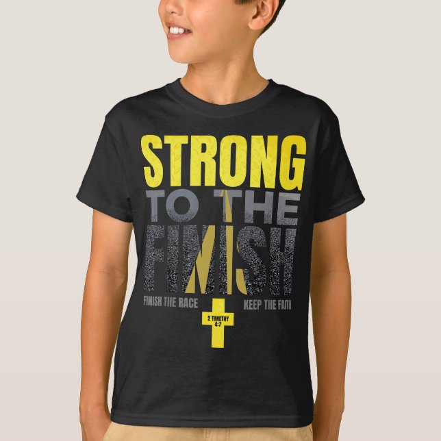 Strong to The Finish - Christian Fashion T-Shirt (Front)