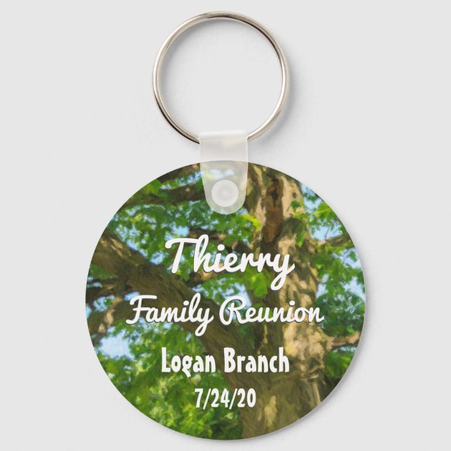 Strong Tree Family Reunion Custom Keychain (Front)