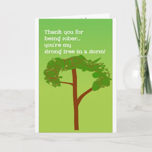 Strong tree of sobriety card
