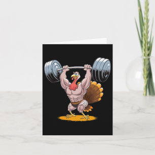 Strong Turkey Bodybuilding Thanksgiving Weightlift Card
