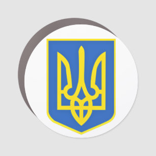Strong Ukraine Coat Of Arms - Freedom Always Wins Car Magnet