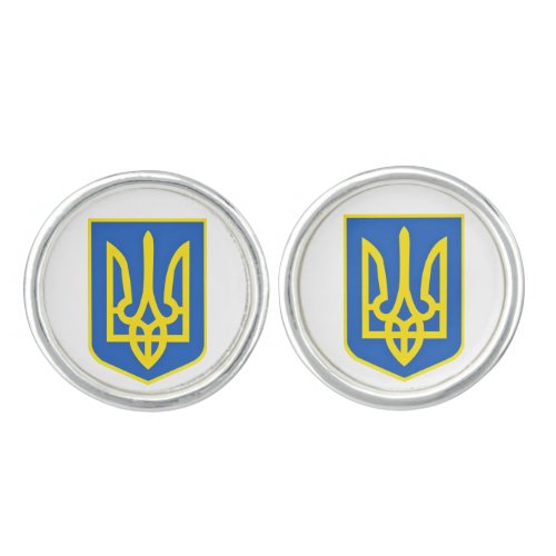 Strong Ukraine Coat Of Arms _ Freedom Always Wins  Cufflinks