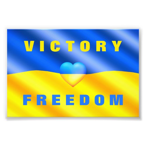 Strong Ukraine _ Ukrainian Flag _ Freedom Victory Photo Print