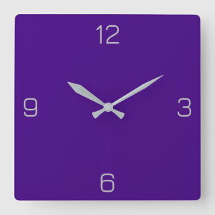 Strong Violet 400080 Color - Add a Name Option Square Wall Clock