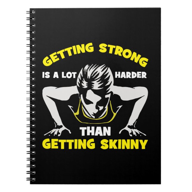 Strong vs Skinny - Women's Workout Motivational Notebook (Front)