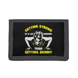 Strong vs Skinny - Women's Workout Motivational Trifold Wallet