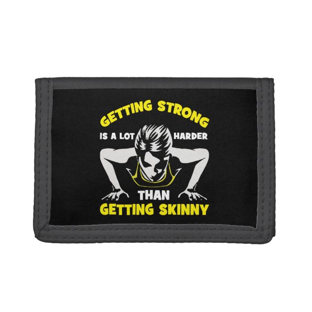Strong vs Skinny - Women's Workout Motivational Trifold Wallet (Front)