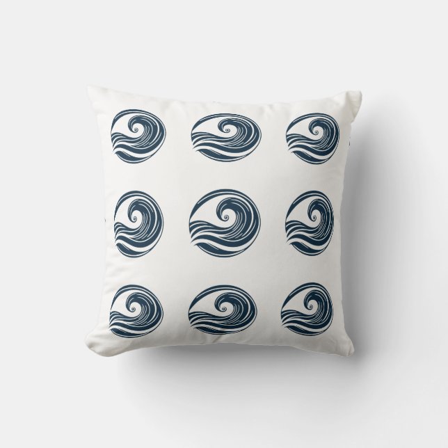 Strong Wave  Throw Pillow (Front)