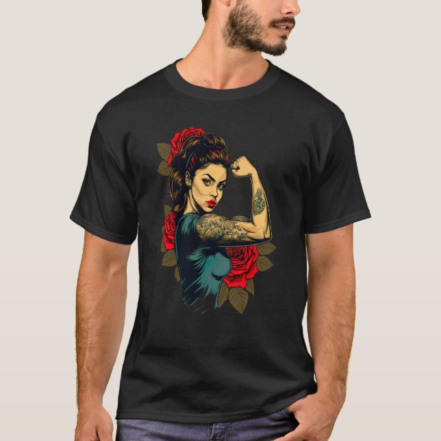 Strong Wife Mother Roses Never Give Up  2 T-Shirt (Front)