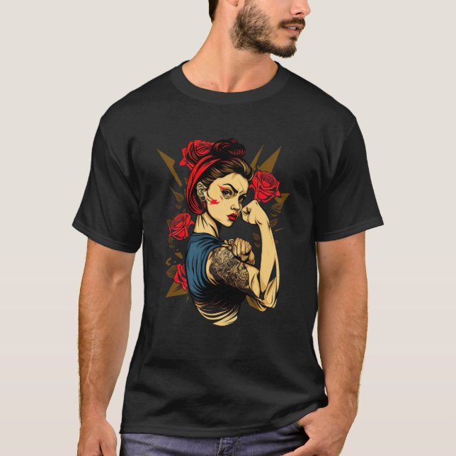 Strong Wife Mother Roses Never Give Up  4 T-Shirt (Front)