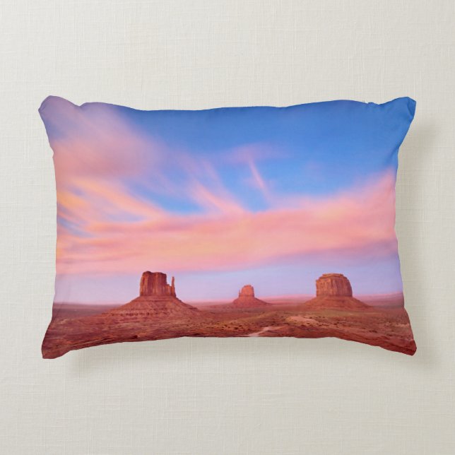 Strong Winds over Desert Valley Decorative Pillow (Front)
