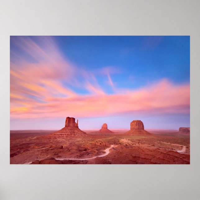 Strong Winds over Desert Valley Poster (Front)