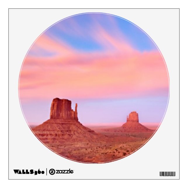 Strong Winds over Desert Valley Wall Sticker (Front)