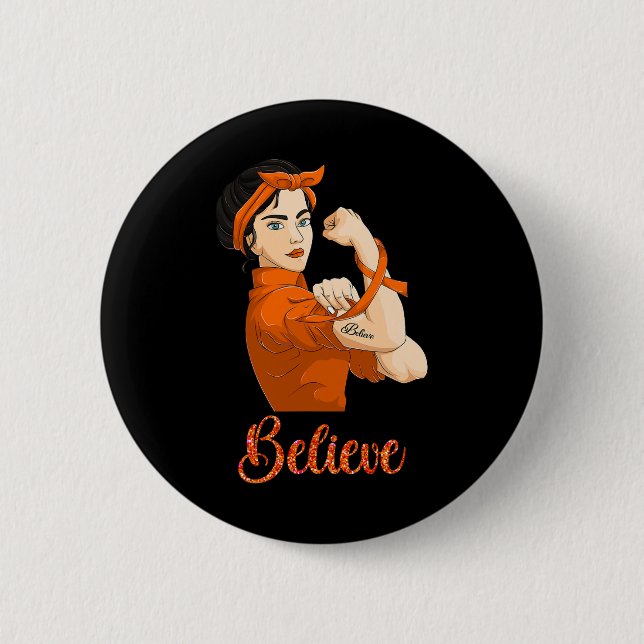Strong Woman Blood Cancer 2 Button (Front)