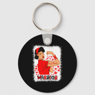 Strong Woman Congestive Heart Failure Warrior Hear Keychain