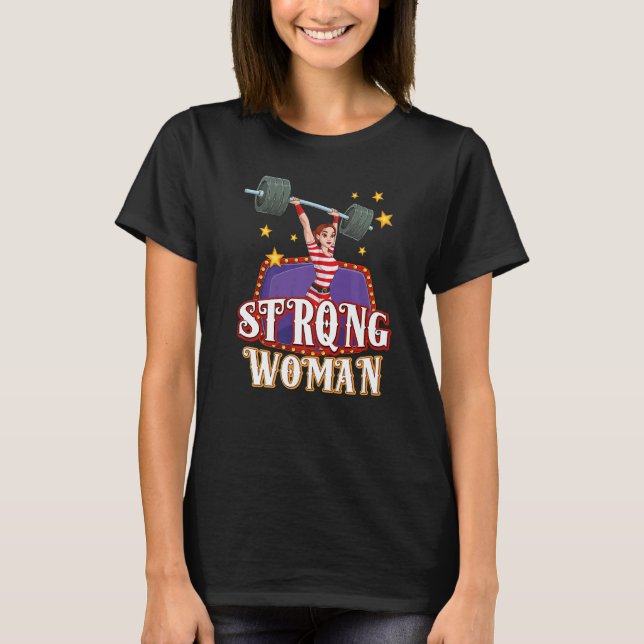 Strong Woman Costume Circus Staff Carnival  Men Wo T-Shirt (Front)