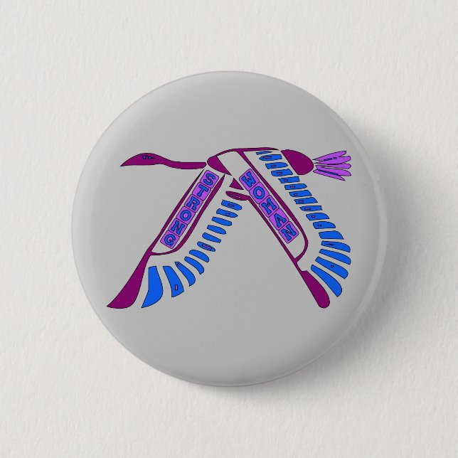 Strong Woman Flying Button (Front)