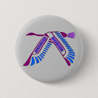 Strong Woman Flying Button