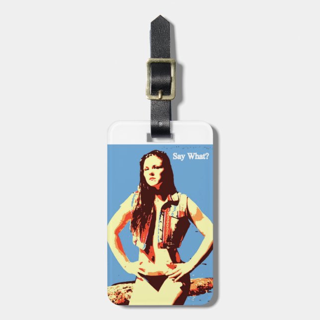 strong woman luggage tag (Front Vertical)